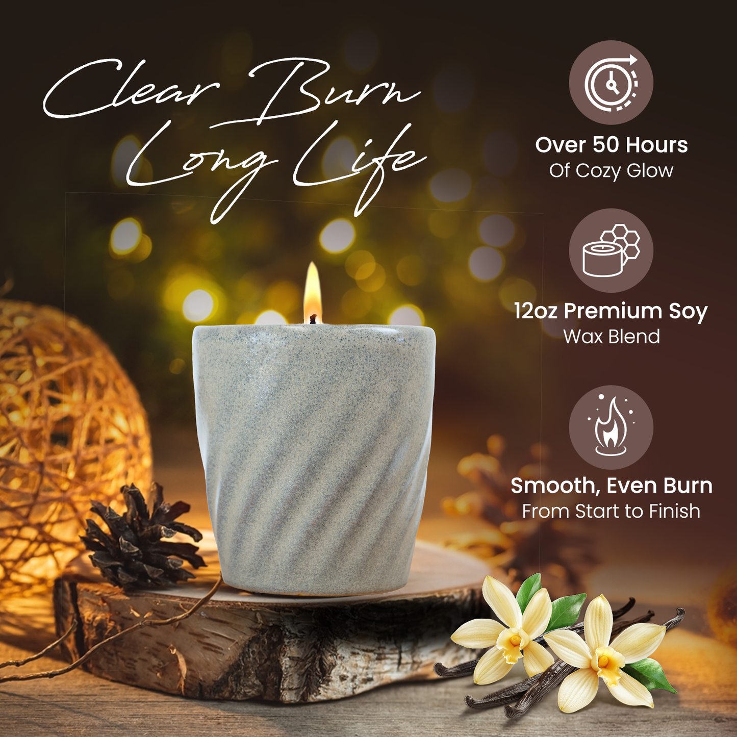 12 Oz Scented Candle Fresh Citrus Fragrance. Color: Olive Dusk Green
