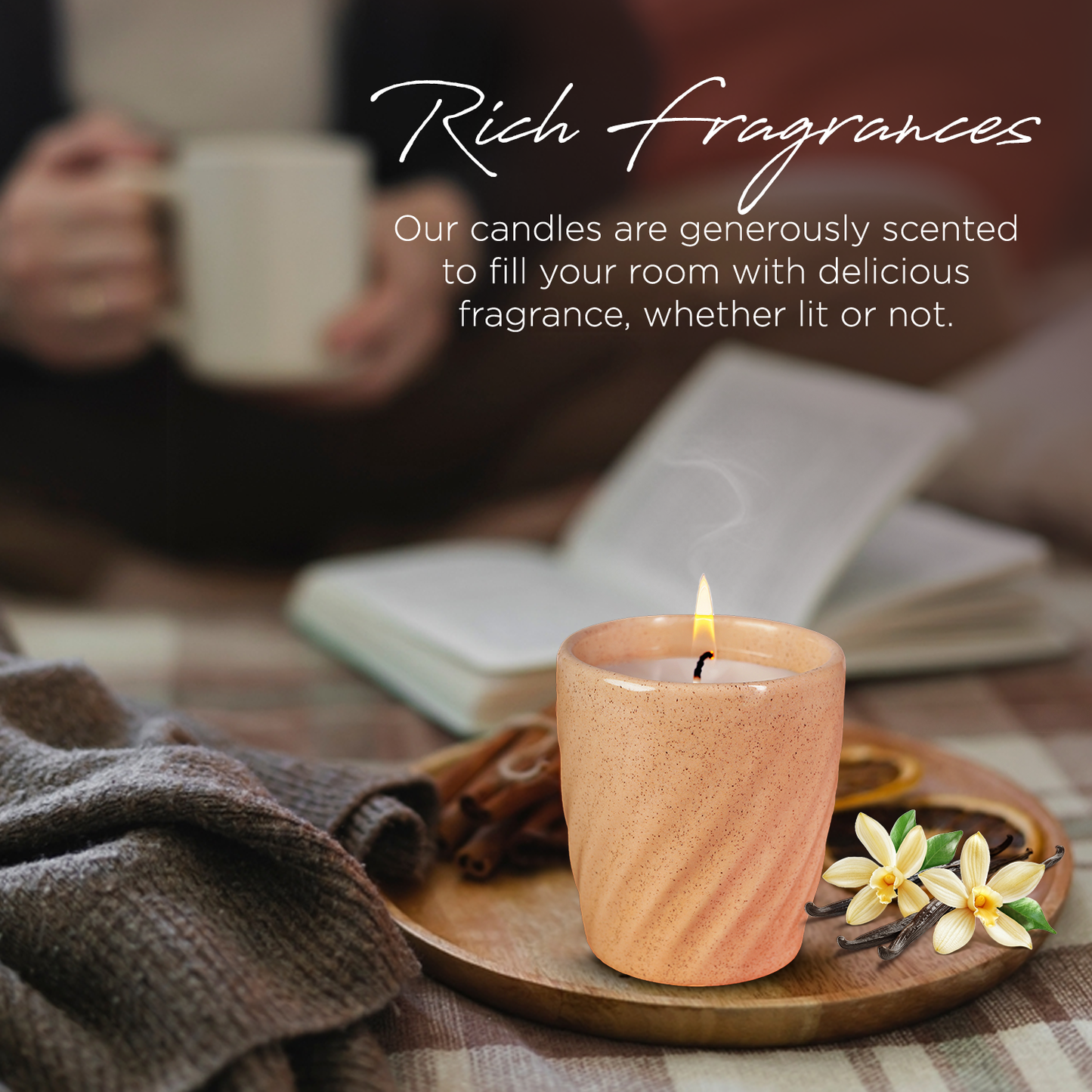 12 Oz Scented Candle Citronella Fragrance. Color: Toffee Crunch