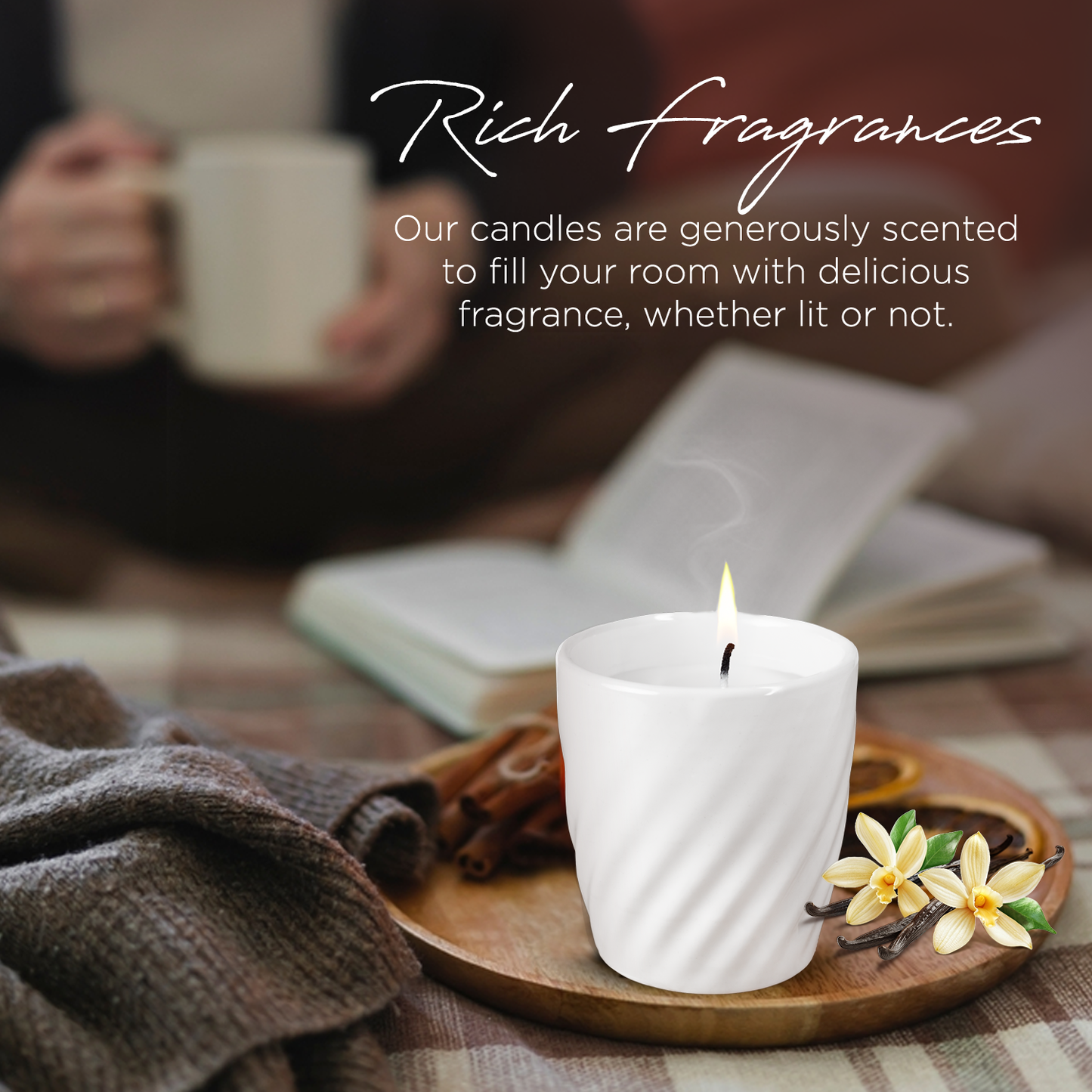 12 Oz Scented Candle Vanilla Fragrance. Color: Pearl Haze White