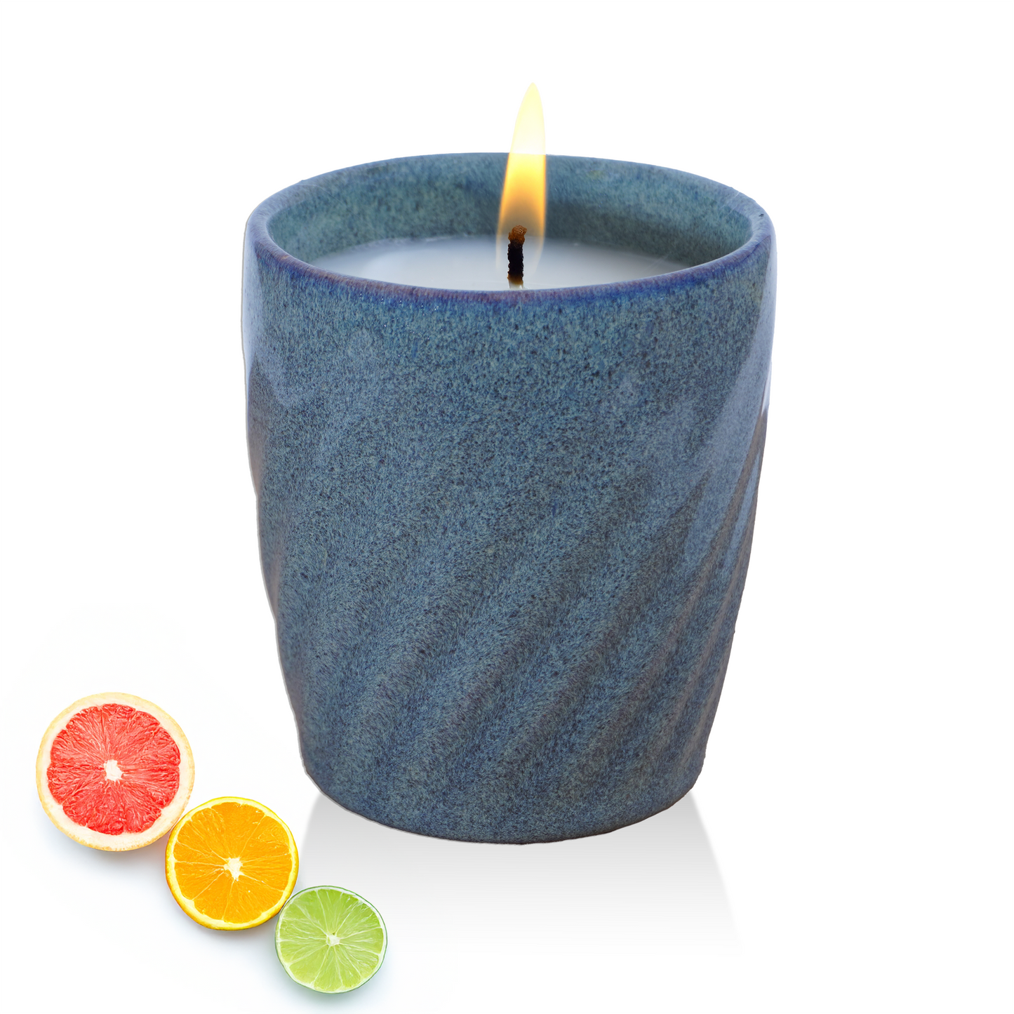 12 Oz Scented Candle Fresh Citrus Fragrance. Color: Twilight Coast Blue