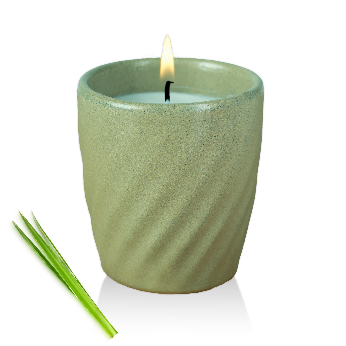12 Oz Scented Candle Citronella Fragrance. Color: Olive Dusk Green