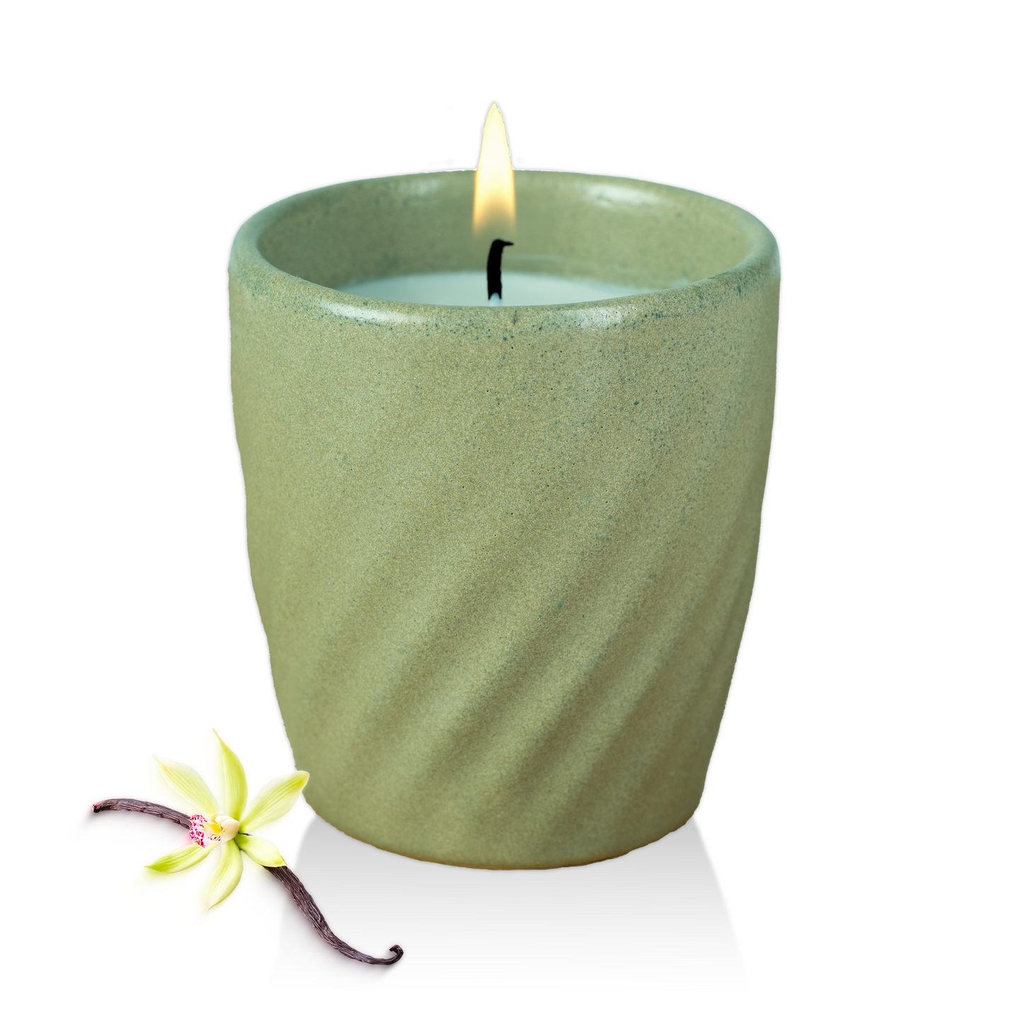 12 Oz Scented Candle Vanilla Fragrance. Color: Olive Dusk Green