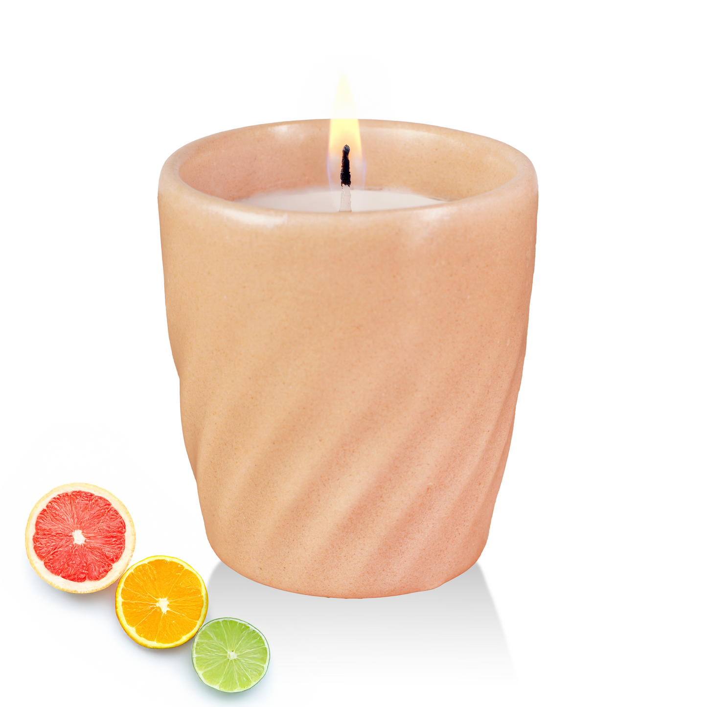 12 Oz Scented Candle Fresh Citrus Fragrance. Color: Sundown Peach