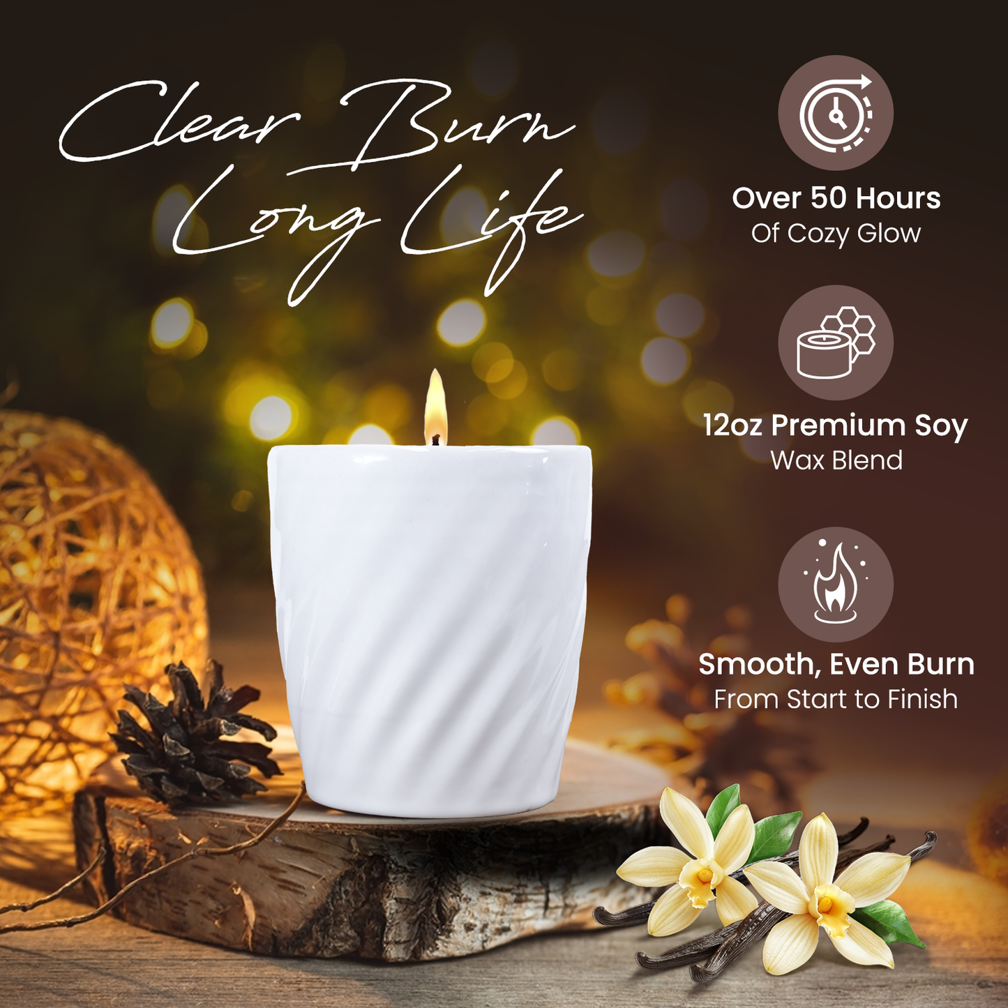 12 Oz Scented Candle Fresh Citrus Fragrance. Color: Pearl Haze White White