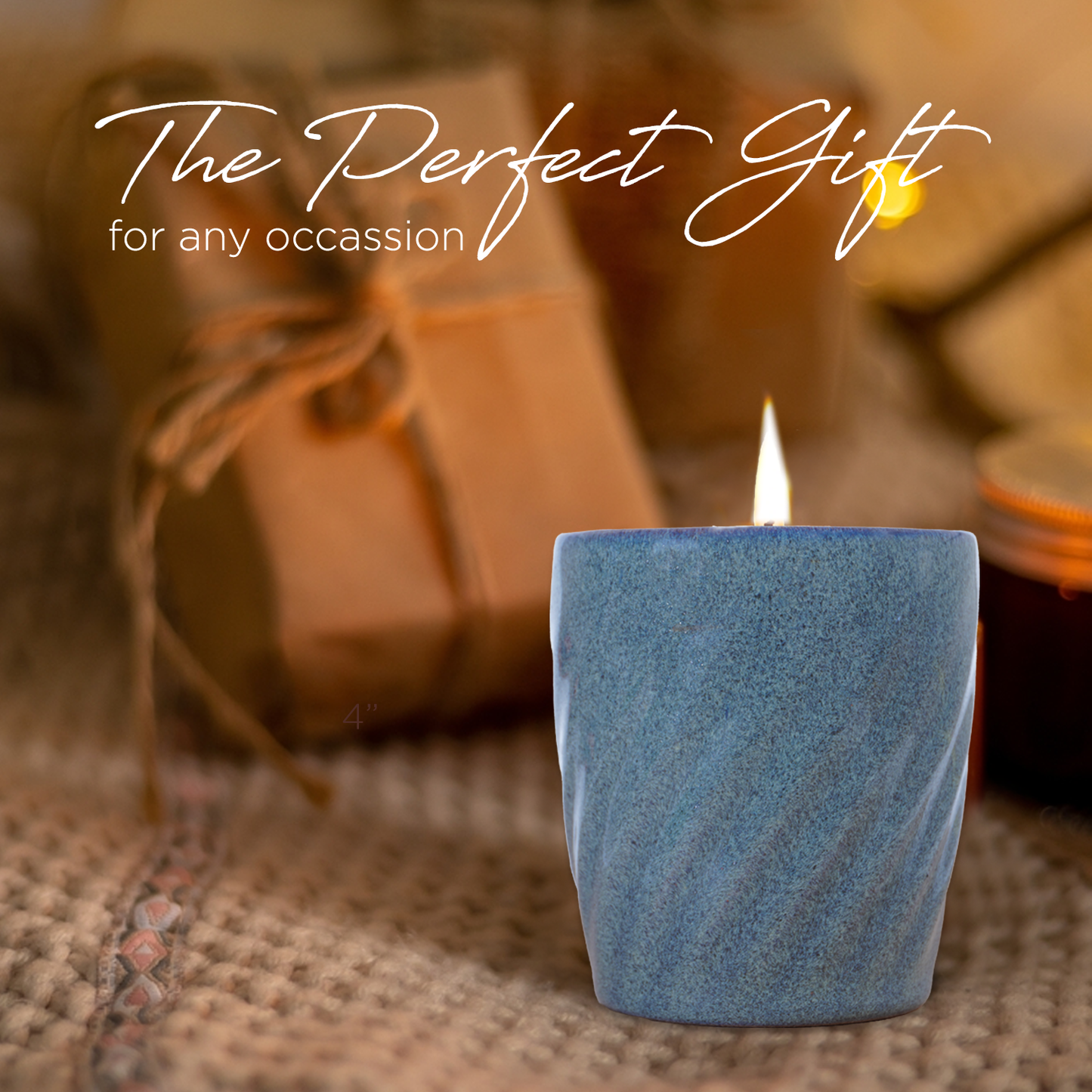 12 Oz Scented Candle Fresh Citrus Fragrance. Color: Twilight Coast Blue