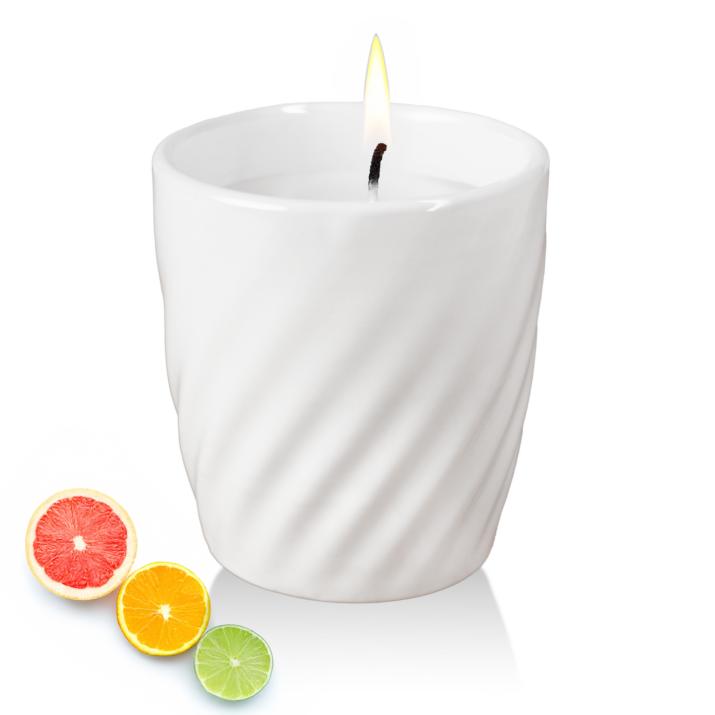 12 Oz Scented Candle Fresh Citrus Fragrance. Color: Pearl Haze White White