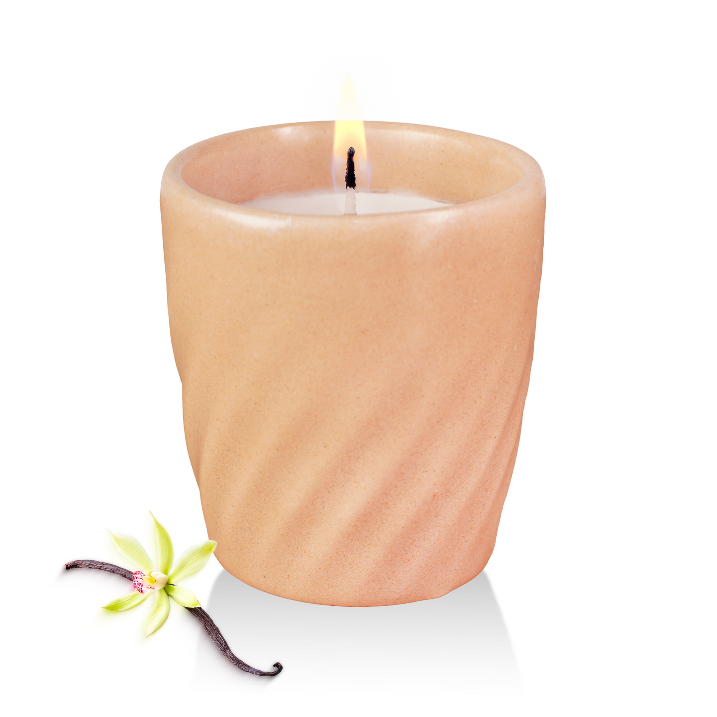 12 Oz Scented Candle Vanilla Fragrance. Color: Sundown Peach